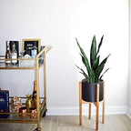 beebel artificial snake plant 22 inch fake sansevieria, close-up detail