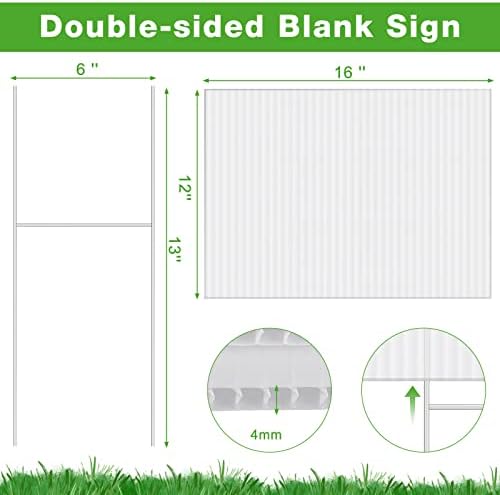 tuanse 20 pack white yard signs with stakes shown in use