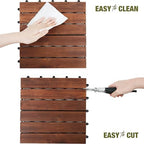 acacia wood interlocking deck tiles, patio & backyard on a desk or shelf