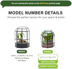 ncyp half dome geometric glass terrarium with door, front angle view