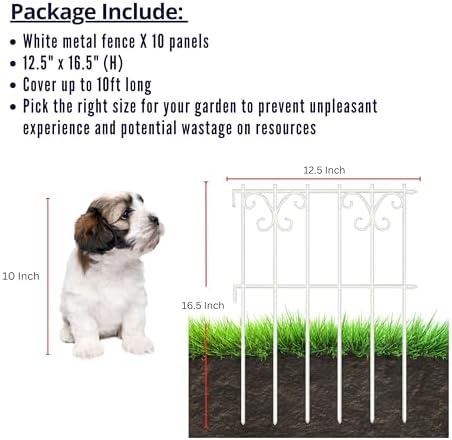 shoplala decorative garden fence outdoor (10 panels) 12.5in(l) shown in use
