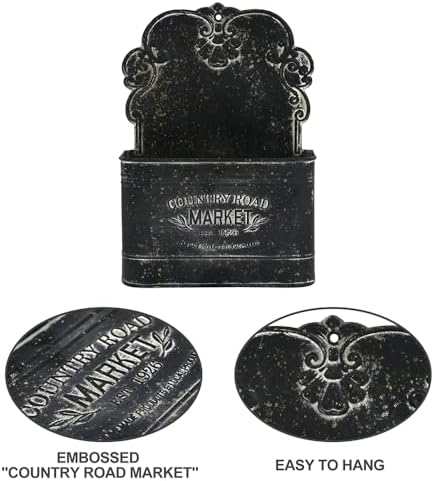 all chic black metal wall planter - outdoor, close-up detail