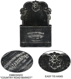 all chic black metal wall planter - outdoor, close-up detail
