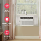 frigidaire 8,000 btu smart inverter window air conditioner showing dimensions