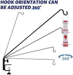 ERYTLLY 2 Packs 3 Inch Clamp 28" Long Deck Hook Wall Pole Wall ounted Deck Hook Extensible and Adjustable Wal!Bracket for Hanging Bird Feeder,Plants,Wind Chimes