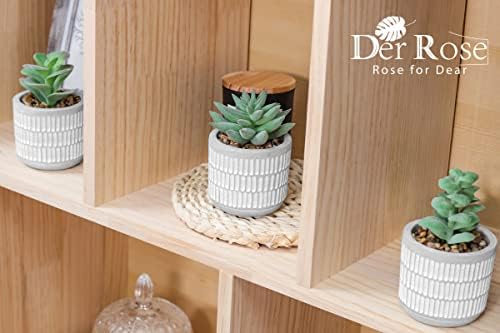 der rose 4 pack fake plants in striped, package contents