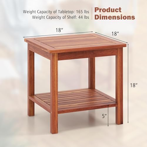 happygrill adirondack outdoor side table patio 2-tier square, close-up detail