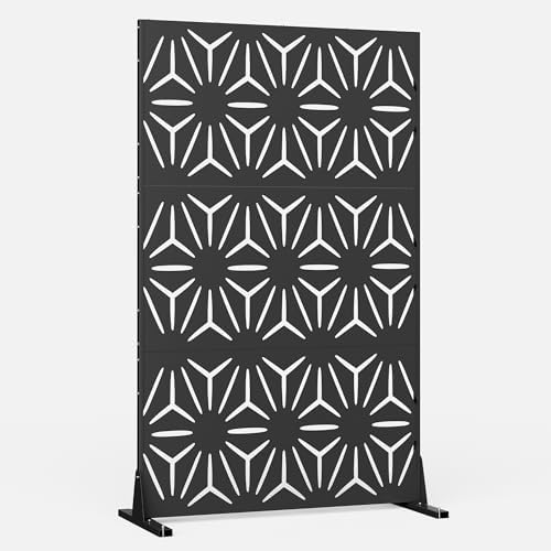 qinptwut 72" metal privacy screen, outdoor freestanding privacy on a desk or shelf
