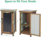 small outdoor storage cabinet weatherproof, wood garden potting showing dimensions