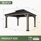 aoxun 12x14 ft heavy duty cedar wood carport shown in use