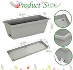 17inches rectangle planter box with drainage holes and shown in use