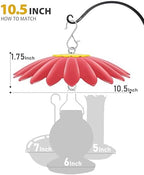 10.5 inch Hummingbird Feeder Shade Dome Cover,Rain Guard,Weather Guard for Bird Feeder, Umbrella Cover for Bird House for Outdoor,Squirrel Baffle,Flower Design(Red) 2 Pack