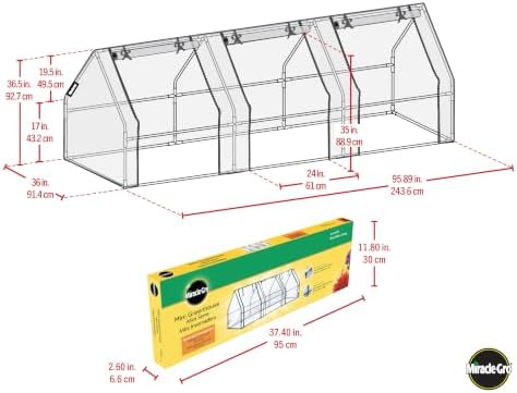 miracle-gro greenhouse, quick snap assembly, clear, 3'x8'x3', close-up detail