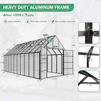 10x20 ft polycarbonate greenhouse large heavy duty aluminum shown in use
