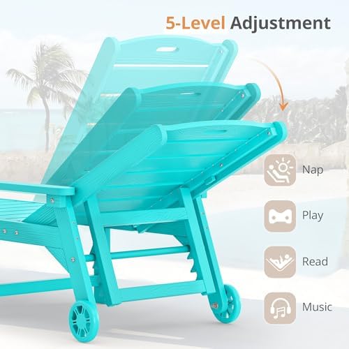 lue bona outdoor chaise lounge chair, 5‑position, 2-piece, package contents