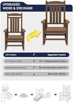 kingyes oversized outdoor rocking chair for adults, porch, side view