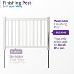 wambam sturbridge yard or pool fence, white vinyl showing dimensions