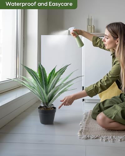 velener artificial agave plant in black pot with showing dimensions