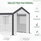 outsunny 10' x 7' x 7' greenhouse walk-in, close-up detail