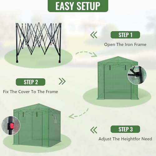 8x6 ft pop up greenhouse for outdoors, walk-in, package contents