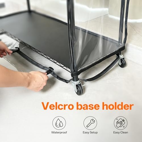 bstrip greenhouse cover with base tray, 30.7x14.5x57.8in, side view