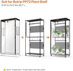 bstrip greenhouse cover with base tray, 30.7x14.5x57.8in, close-up detail