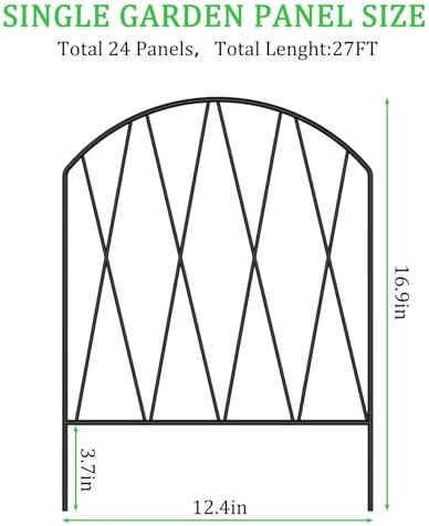 decorative garden fence animal barrier,25ft(l) x 16in(h) rustproof shown in use