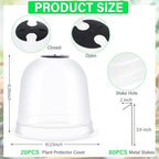 zopeal 20 pcs large garden cloche humidity plant shown in use