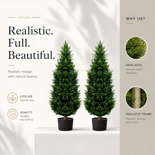 48-inch artificial cypress (2 packs) - uv-resistant artificial shown in use