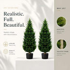 48-inch artificial cypress (2 packs) - uv-resistant artificial shown in use