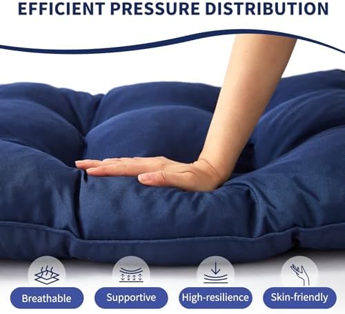 ipynbap outdoor bench cushion, 48x18x5 inch, navy blue on a desk or shelf