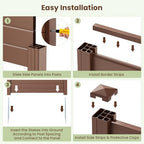 s afstar 2 panels outdoor privacy fence, 48”, side view
