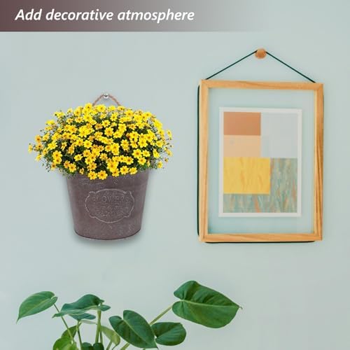 ganazono wall hanging flowerpot 4-pack 6.69x5.51x12.59in iron art, front angle view