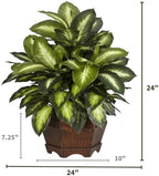 nearly natural 24 in artificial golden dieffenbachia plant shown in use