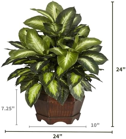 nearly natural 24 in artificial golden dieffenbachia plant shown in use