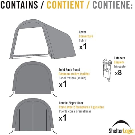 shelterlogic garage-in-a-box roundtop replacement cover 90509 | for on a desk or shelf