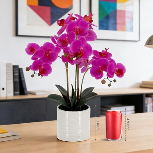 faux orchid plant 23" tall, realistic touch leaves, package contents