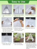 garden cloches,clear reusable plant bell covers,7.8"x11", package contents