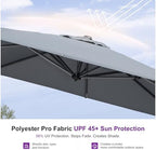 purple leaf patio umbrella outdoor 10' x 10' showing dimensions