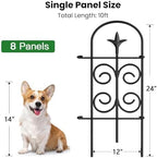amagabeli 8 panels 24in(h)×10ft(l) decorative garden fence no, close-up detail