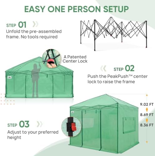 eagle peak 10x10 portable walk-in greenhouse, pop-up indoor on a desk or shelf
