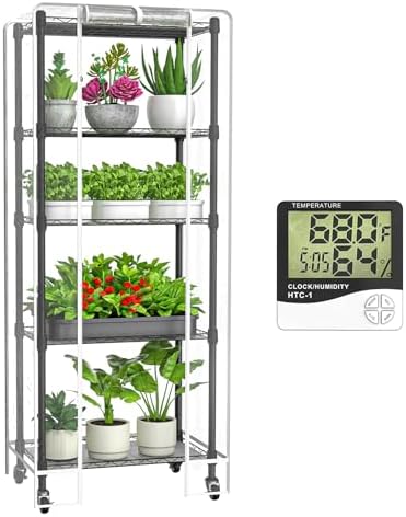 mini 5-tier greenhouse for indoor, 23.2" l×13.4" w×61.4", main product view