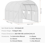 vevor walk-in tunnel greenhouse, 9.6x6.4x6.2 ft hoop house on a desk or shelf