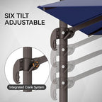 9x12ft navy blue cantilever outdoor patio umbrella with, side view