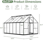 airwire 8×12 ft walk-in polycarbonate greenhouse for outdoor shown in use