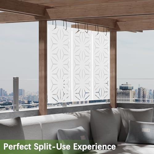 cofar metal privacy screen outdoor 72" h×44" w on a desk or shelf
