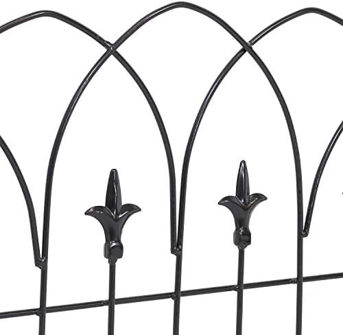 sunnydaze no dig decorative garden fence border, 5, front angle view