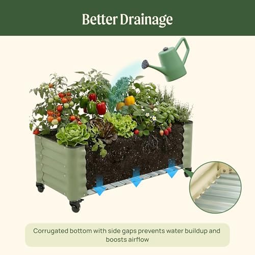 vego garden classic rolling citrus tree planter –, side view