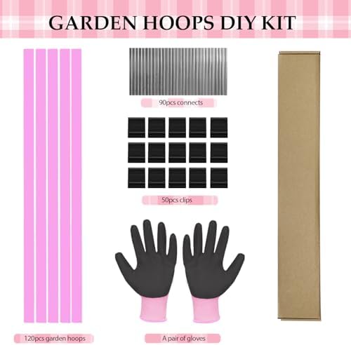 garden hoops 120pcs, sunwuk greenhouse hoops for 1-3.5ft shown in use