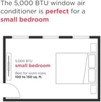 frigidaire 5,000 btu window air conditioner with remote showing dimensions